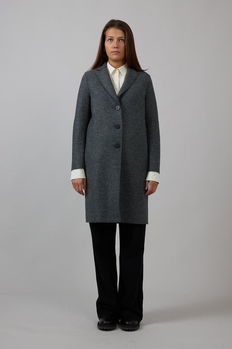 Kåpe - Overcoat Pressed Wool Middle Grey