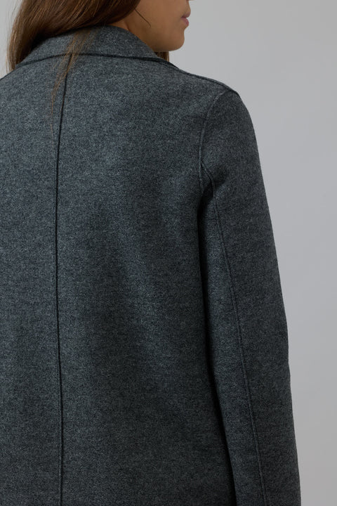 Kåpe - Overcoat Pressed Wool Middle Grey