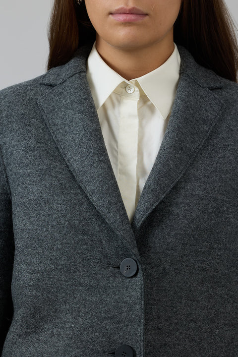 Kåpe - Overcoat Pressed Wool Middle Grey