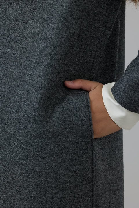 Kåpe - Overcoat Pressed Wool Middle Grey