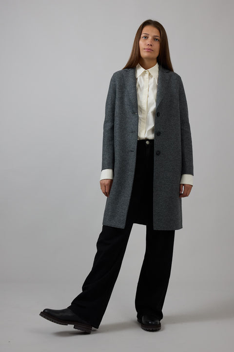 Kåpe - Overcoat Pressed Wool Middle Grey