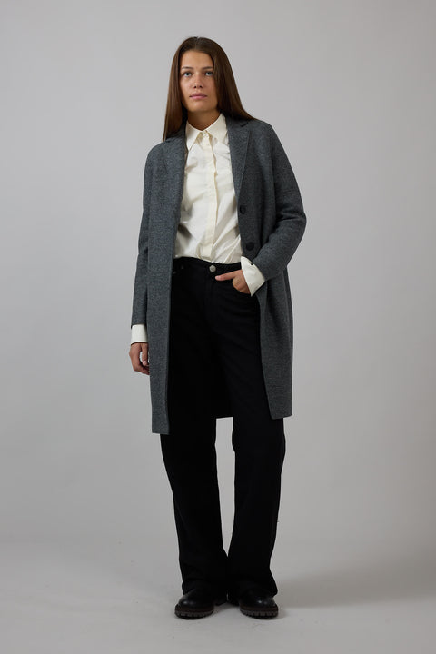 Kåpe - Overcoat Pressed Wool Middle Grey