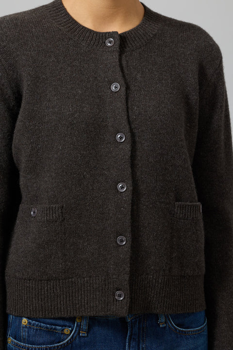 Cardigan - Structured Wool Cardigan Coffee