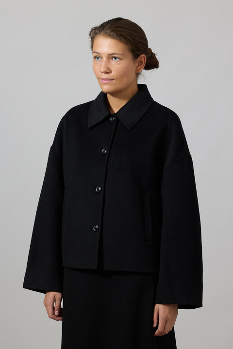 Jakke - Cropped Double Jacket Jet Black