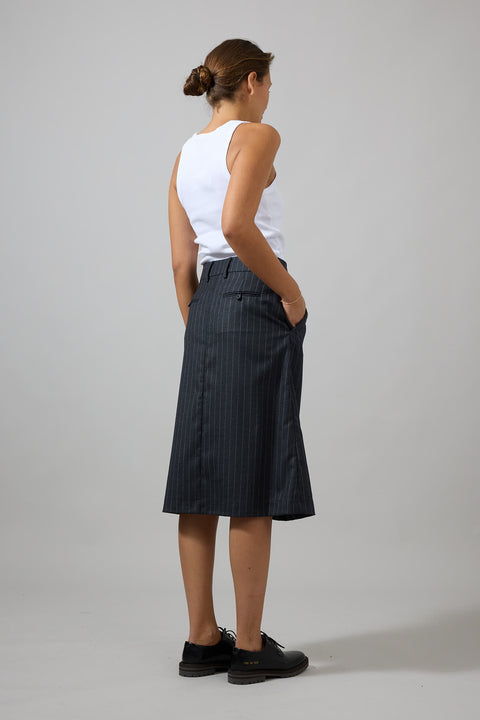 Skjørt - Tailored Côte D'azur Charcoal Pinstripe