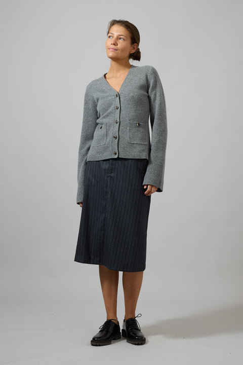 Skjørt - Tailored Côte D'azur Charcoal Pinstripe