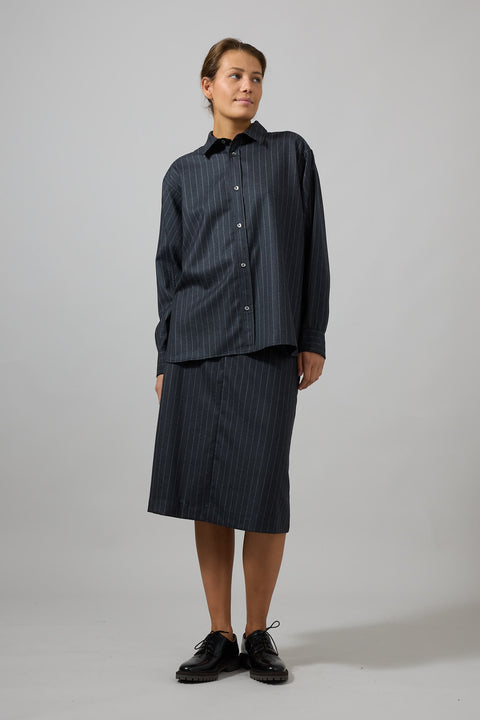 Skjørt - Tailored Côte D'azur Charcoal Pinstripe