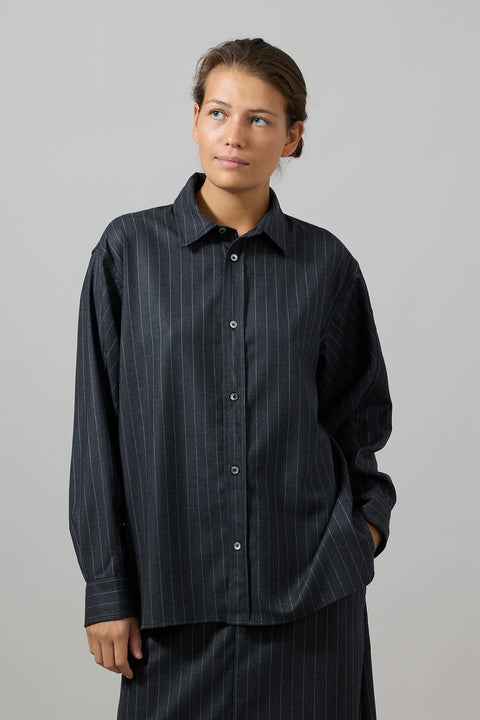 Skjorte - Coastal Shirt Charcoal Pinstripe