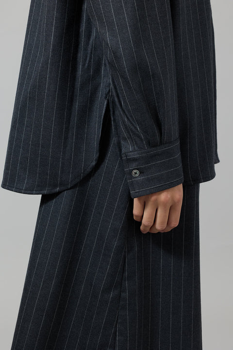 Skjorte - Coastal Shirt Charcoal Pinstripe