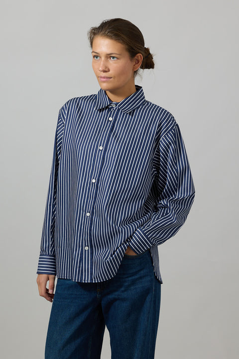 Skjorte - Coastal Shirt Navy Blue White