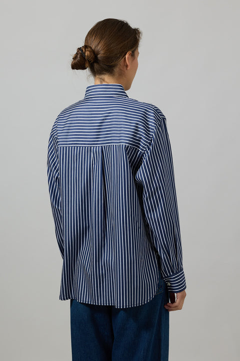 Skjorte - Coastal Shirt Navy Blue White