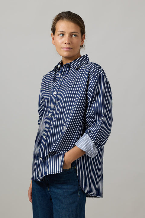 Skjorte - Coastal Shirt Navy Blue White