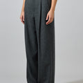 Bukse - High Waisted Herringbone Charcoal