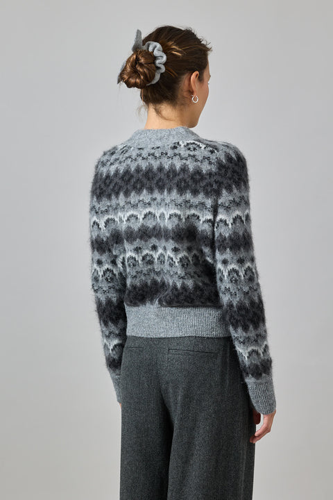 Cardigan - Fair Isle Grey Combo