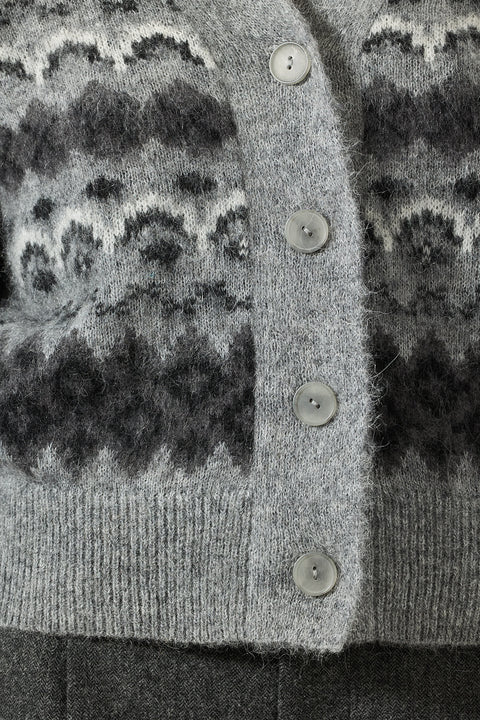 Cardigan - Fair Isle Grey Combo