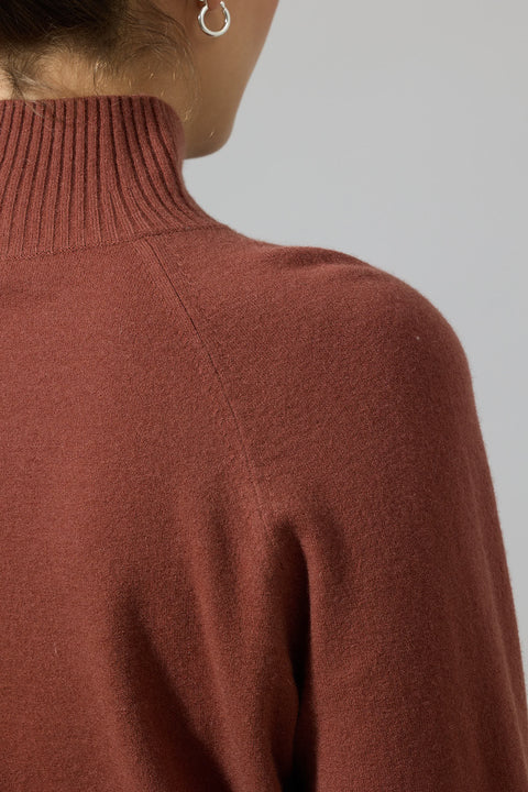 Genser - Raglan Turtleneck Rosewood