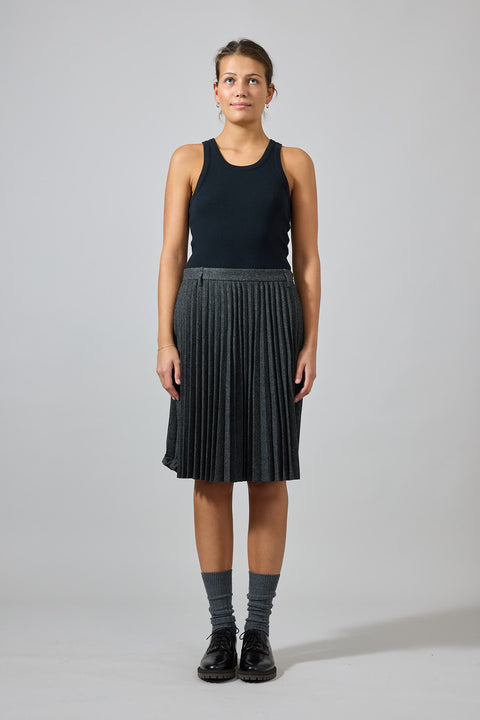 Skjørt - Pleated Midi Charcoal