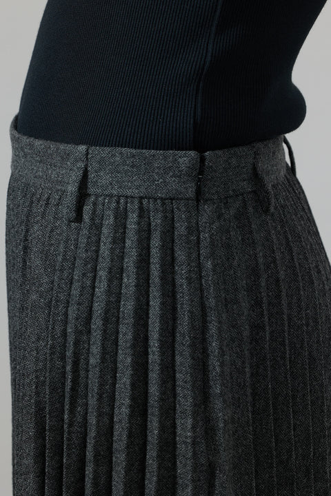 Skjørt - Pleated Midi Charcoal