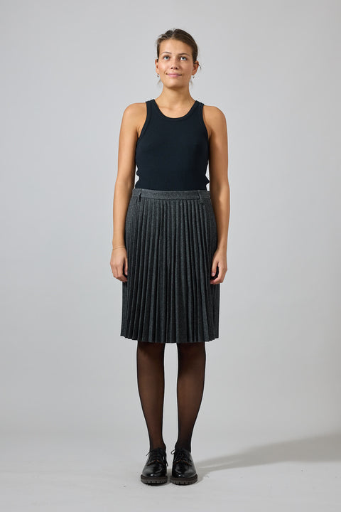 Skjørt - Pleated Midi Charcoal