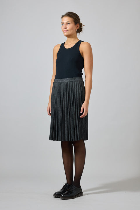 Skjørt - Pleated Midi Charcoal