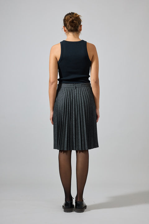 Skjørt - Pleated Midi Charcoal