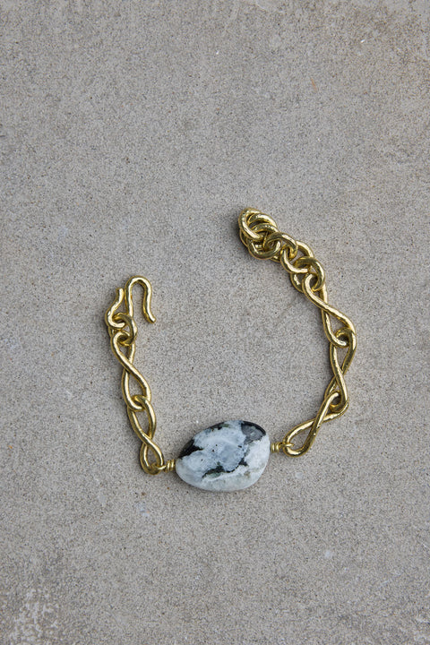 Armbånd - Tumbled Stone White Ocean Jasper