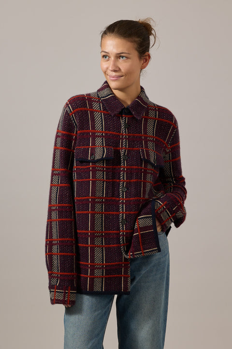 Skjorte - Plaid Work Shirt Plum Combo