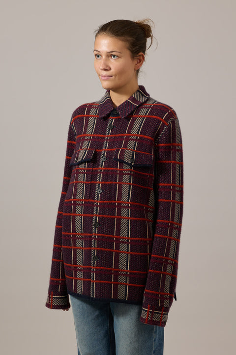 Skjorte - Plaid Work Shirt Plum Combo