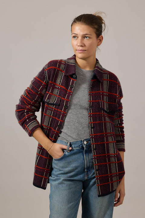 Skjorte - Plaid Work Shirt Plum Combo