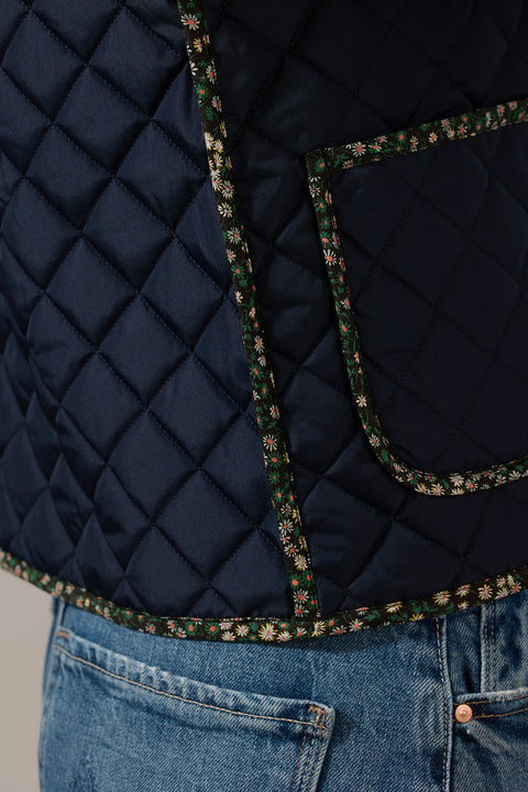 Vest - Dot Quilt Olive Blue