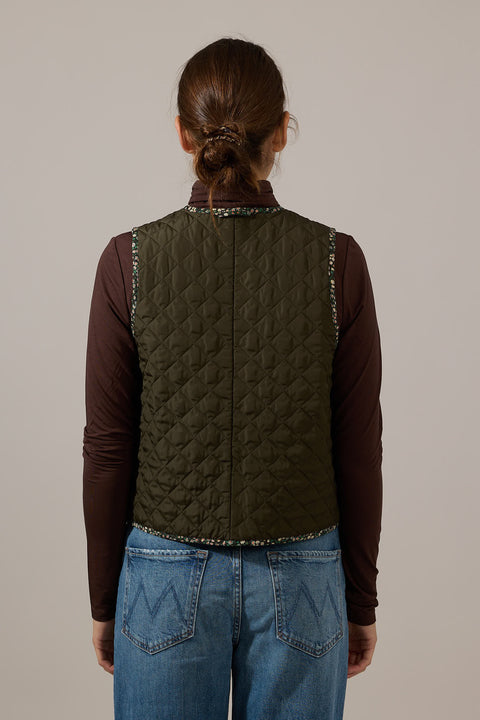 Vest - Dot Quilt Olive Blue