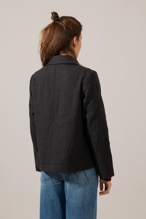 Jakke - Seersucker Check Black Indigo