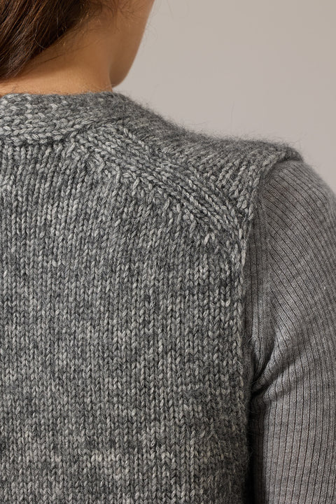 Vest - Button through Tank Grey Melange