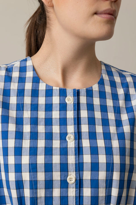 Kjole - Gingham Check Dress Pacific Blue