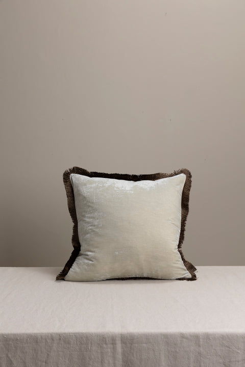 Putetrekk - Fringe 50x50cm Light Blue/Sandstone