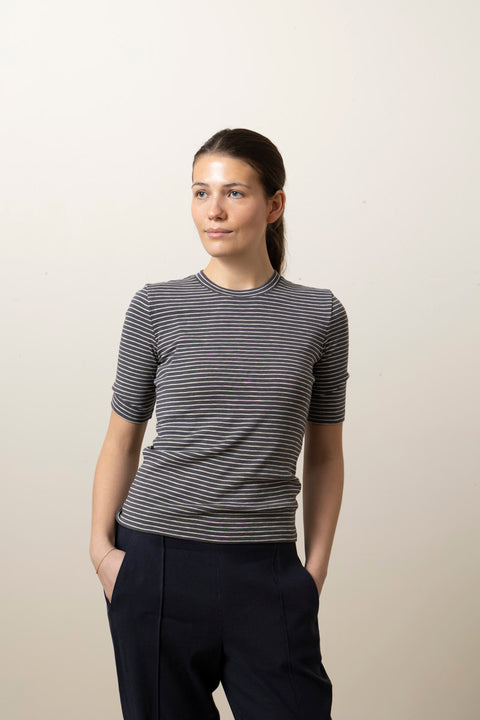 T-skjorte - Striped Elbow SLV Crew Oceana Combo