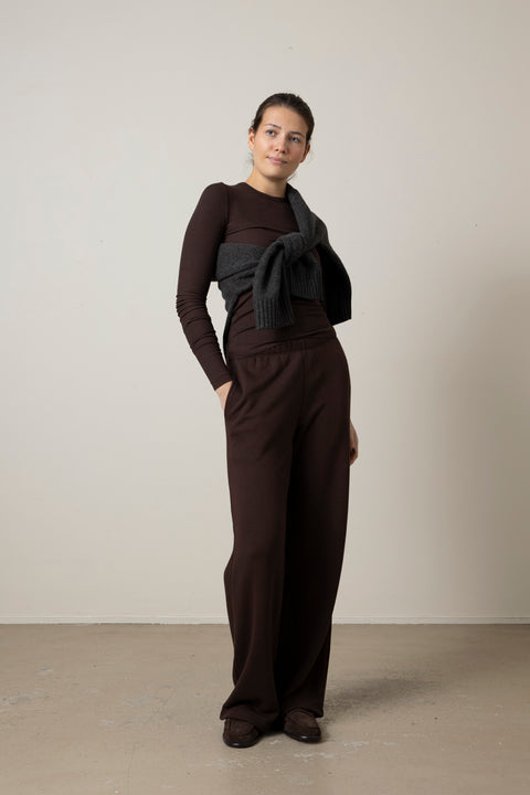 Bukse - Oversized Wide Leg Sweatpant Espresso