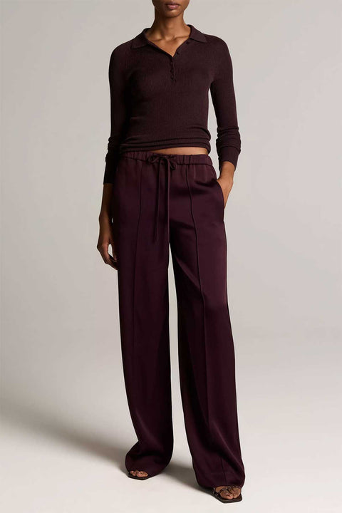 Genser - Ribbed Raglan Polo Blackberry