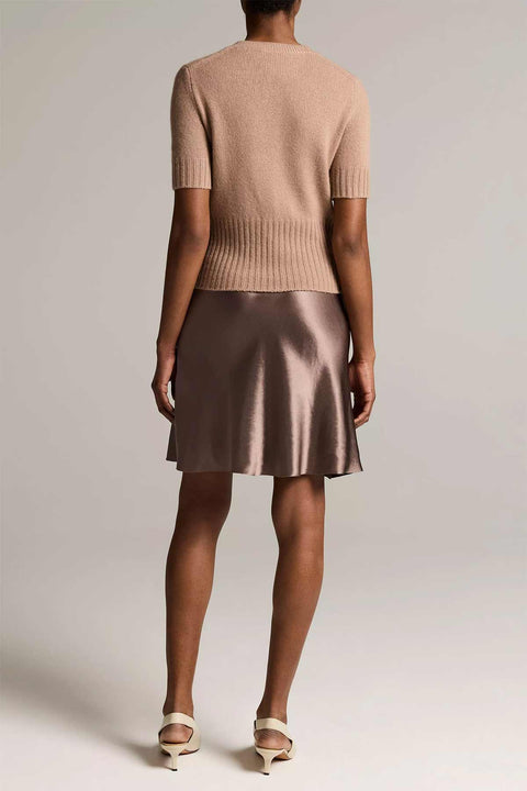 Skjørt - Short Slip Skirt Lingerie Trim Taupe Haze
