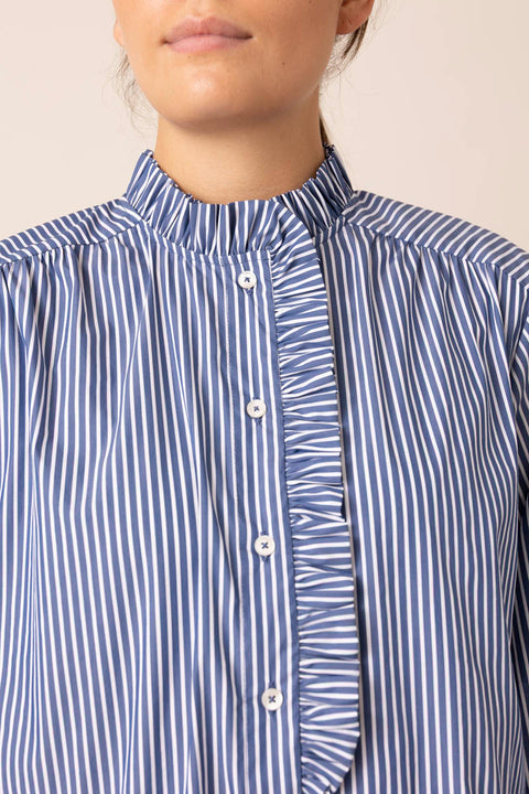 Skjorte - Agata Blue/White Stripe