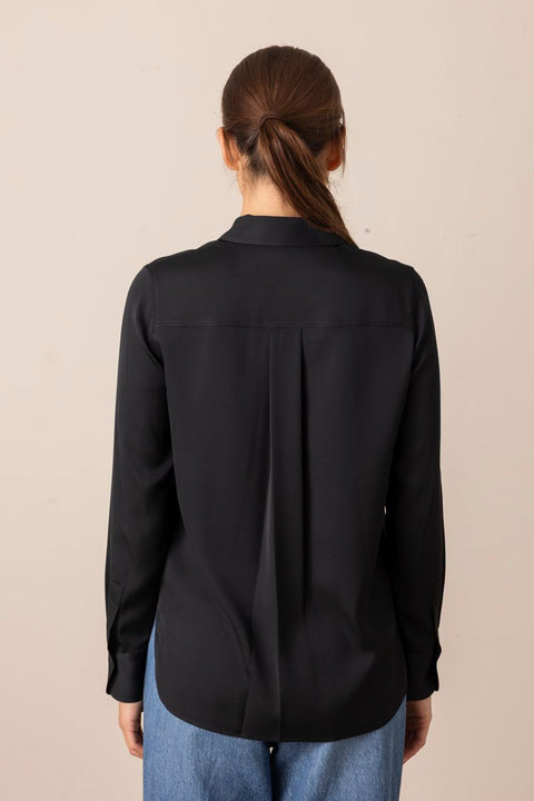 Bluse - Slim Fitted Blouse Black