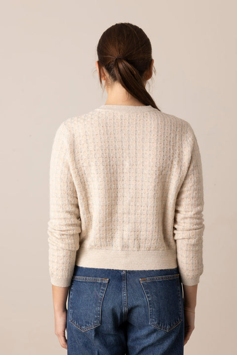 Cardigan - The Lurex Check Cream