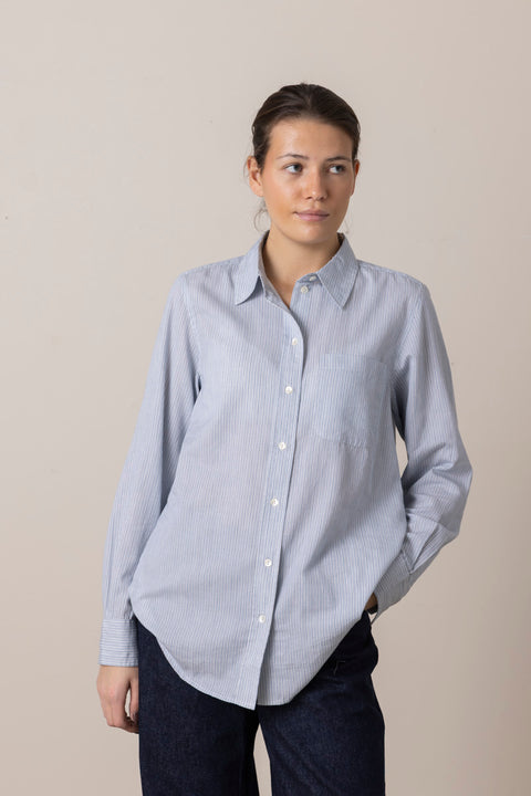 Skjorte - Nico Shirt Tiny Blue Stripe