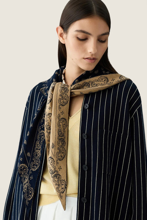 Skjerf - The Wild Rag Cotton Navy/Camel