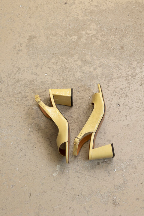 Sko - Sandales NO674 Cuir Vernis Jaune Sorbet