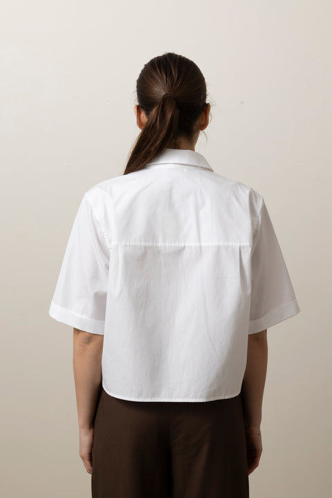 Skjorte - Scallop Detail S/S Shirt White