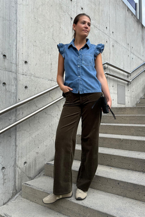 Bukse - Le Slim Palazzo Modernist Pocket Corduroy Rich Military
