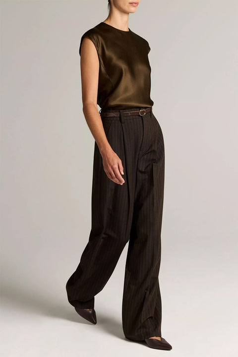 Bukse - High Waist Wide Leg Trouser Cinderwood Stripe