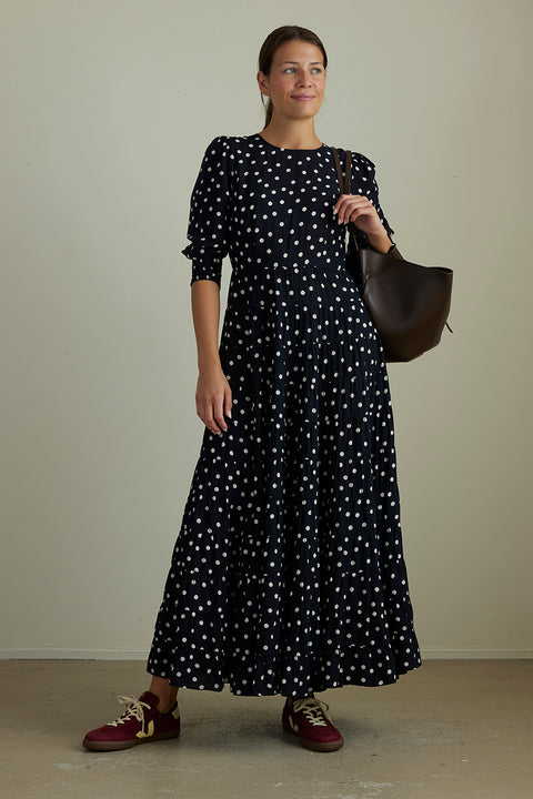 Kjole - Kristen Bohemia Spot Deep Navy