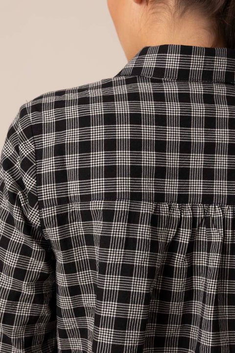 Skjorte - Ollie Binding Check Black/Ecru
